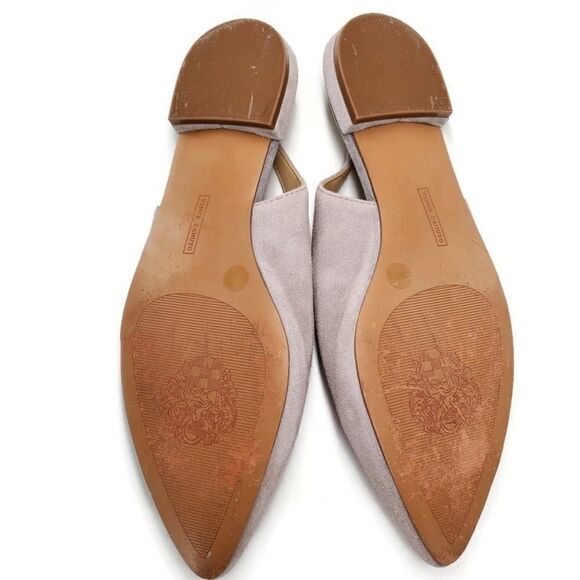 Vince Camuto Jasenia Light Grey Suede Closed Point-Toe Sling-Back Mule Flats - Picture 9 of 11